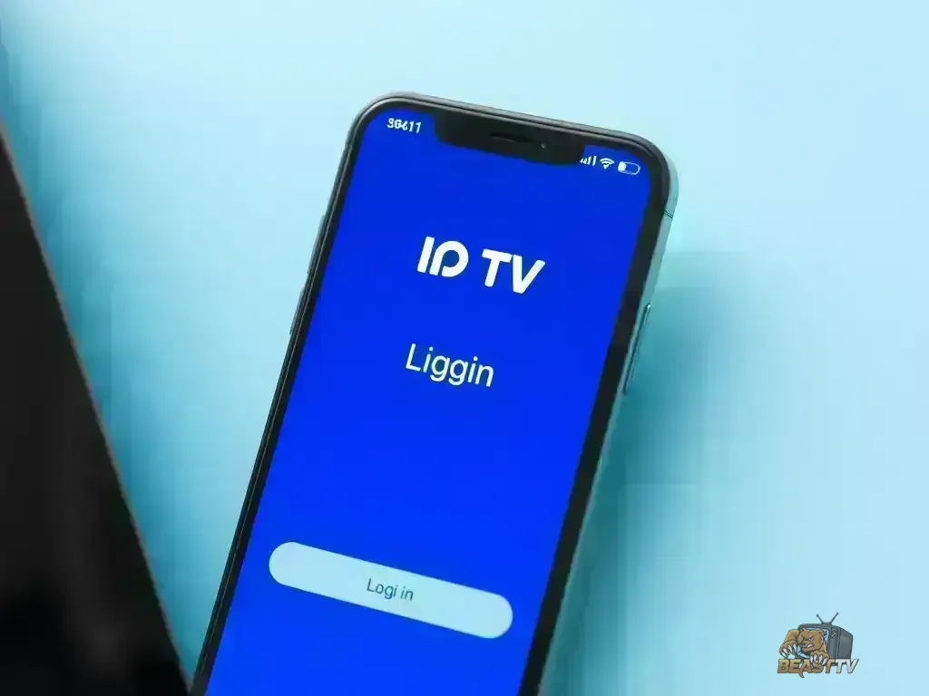Mobile app login screen on smartphone