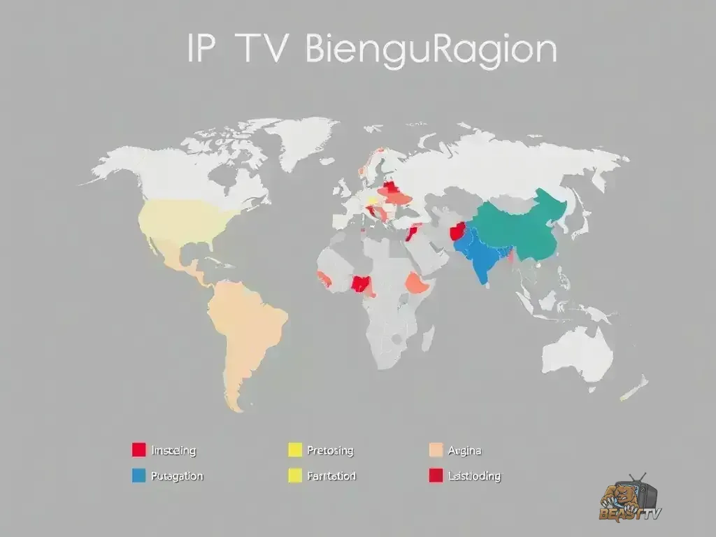World map showing IPTV regulations by region